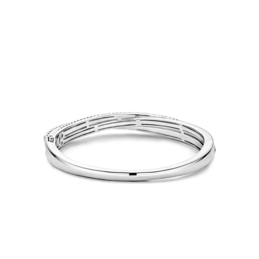 Ti Sento Sterling Silver 3 strand interlinked bangle, view 2