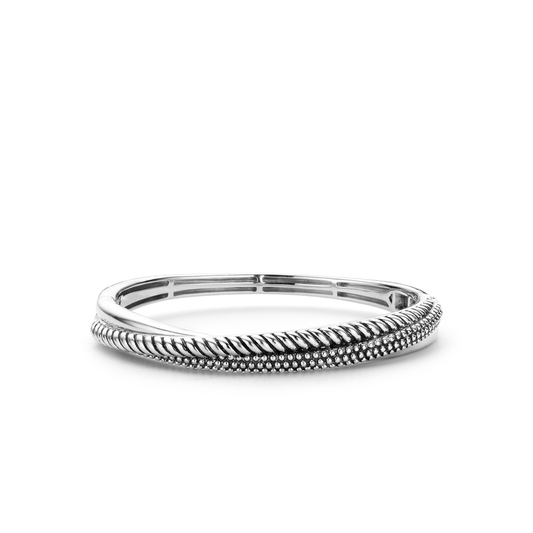 Ti Sento Sterling Silver 3 strand interlinked bangle