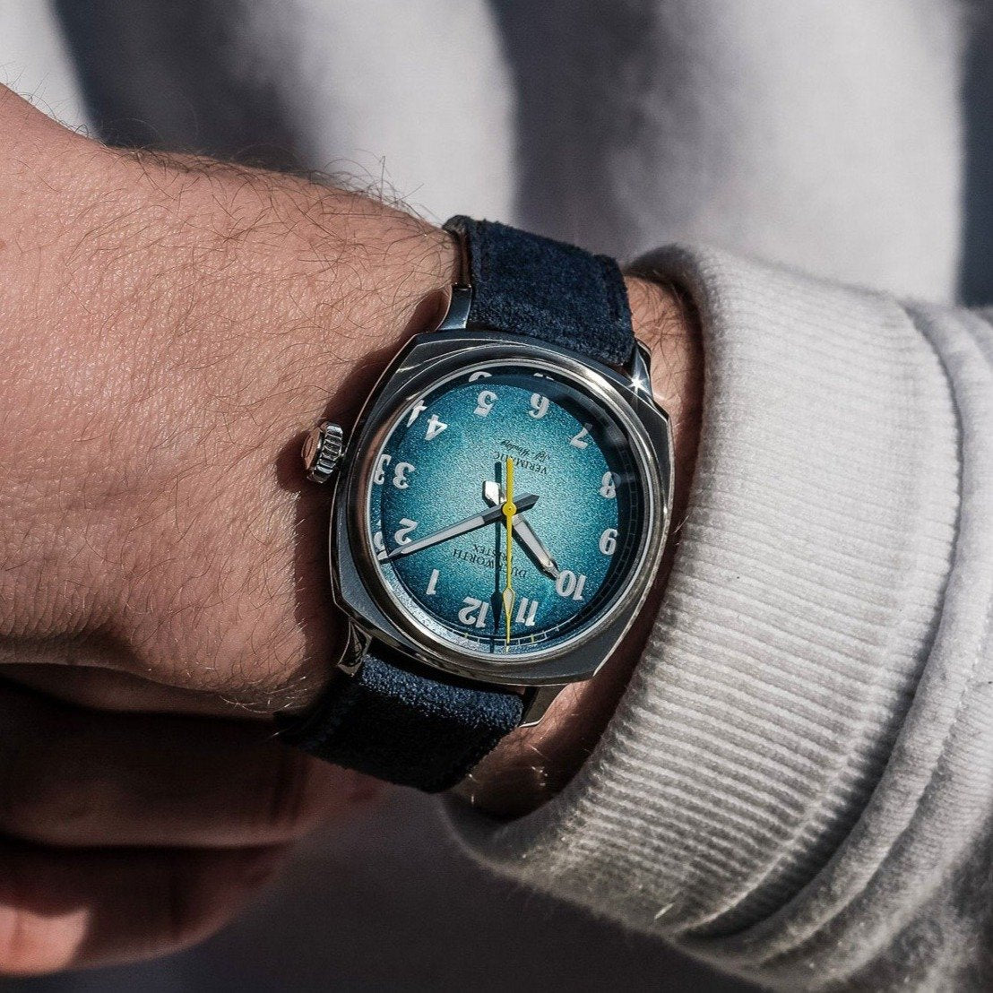 Verimatic 39mm Blue Fumé Men's Watch, view 8