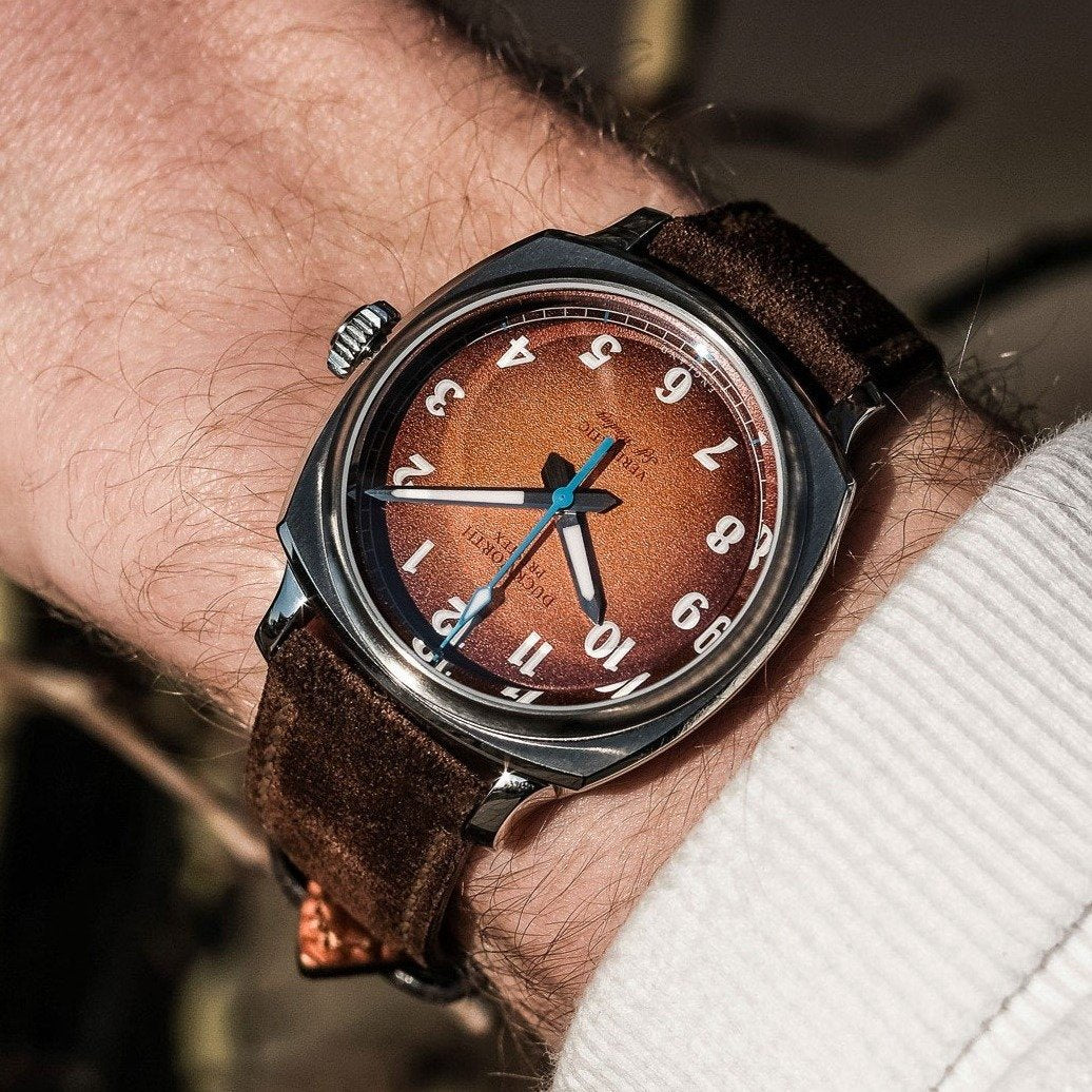 Verimatic 39mm Orange Fumé Men's Watch, view 6