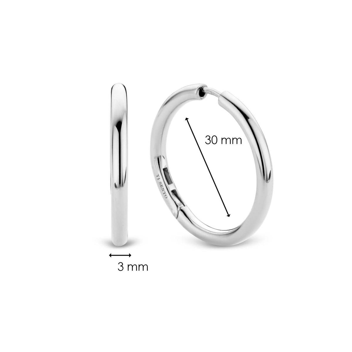 Ti Sento Classic Hoop Earrings, view 3