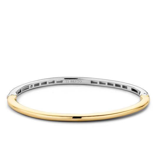 Sterling Silver Gold Plated sleek finish Bangle