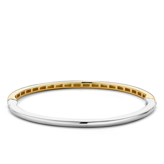 Sterling Silver Gold Plated sleek finish Bangle, view 3
