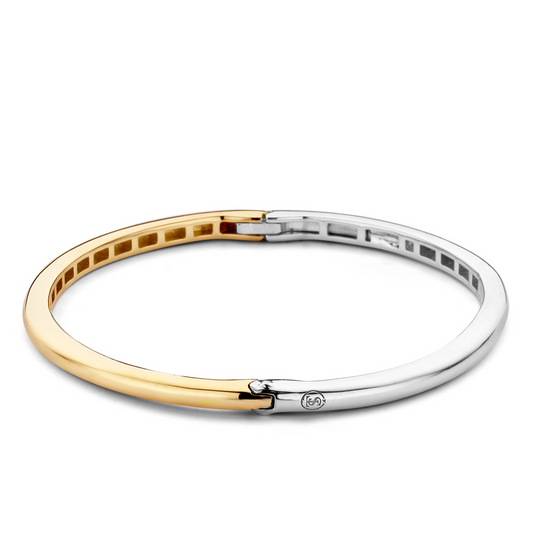 Sterling Silver Gold Plated sleek finish Bangle, view 4