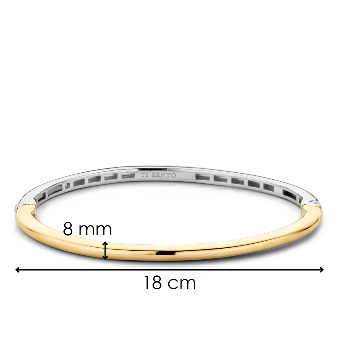 Sterling Silver Gold Plated sleek finish Bangle, view 5