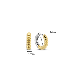 Ti Sento Sterling Silver Yellow Gold Plated Unique Hoop