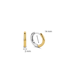 Load image into Gallery viewer, Small Silver Yellow Gold plated Hoop Earrings
