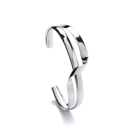 Sterling Silver Chunky Double Twist Bangle