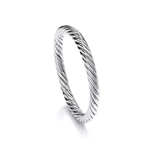 Sterling Silver Thick Twist Full Circle Bangle