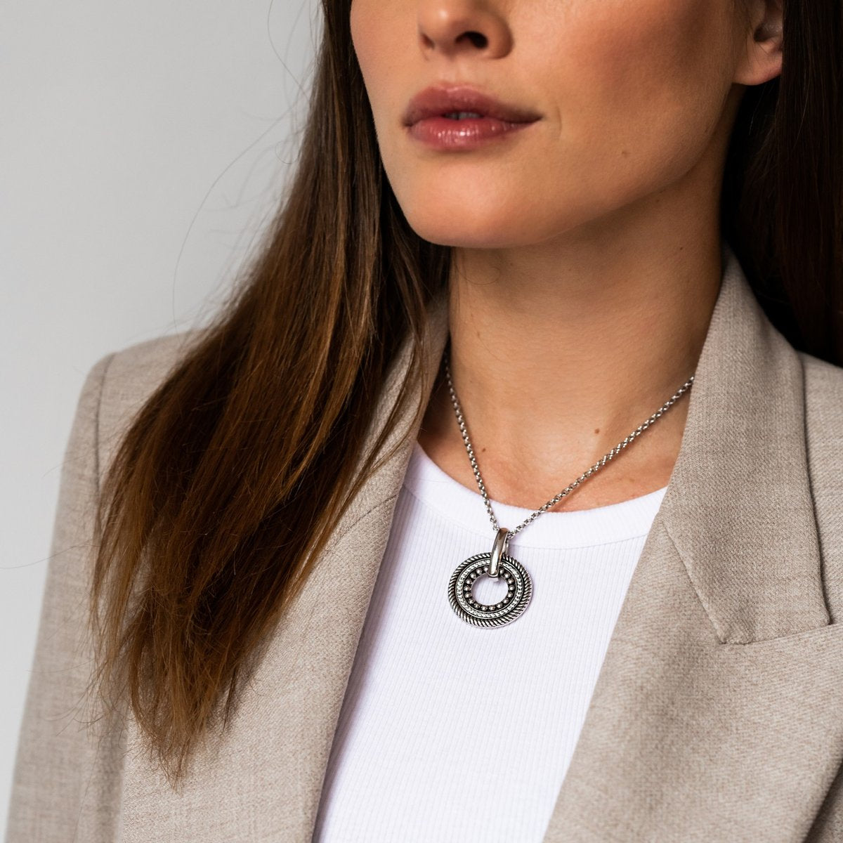 Ti Sento Rhodium Plated Pendant, view 4