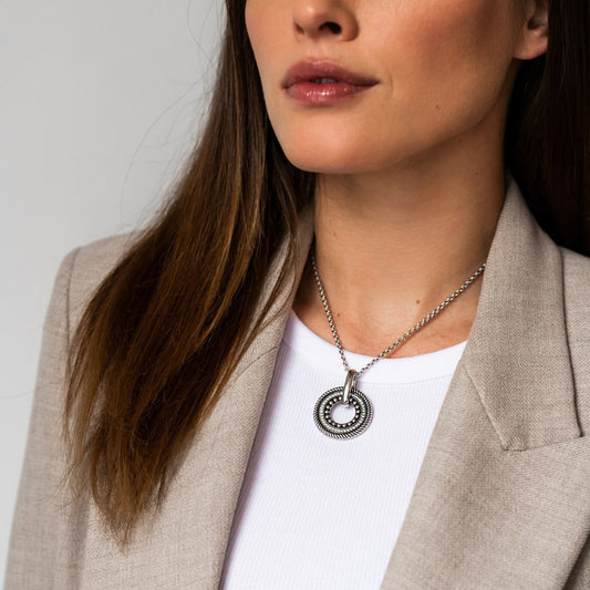 Ti Sento Rhodium Plated Pendant, view 4