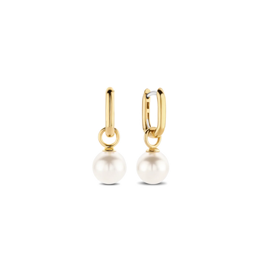 Ti Sento Sterling Silver Gold Plated Pearl Earrings