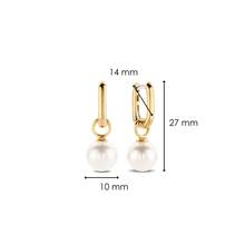 Load image into Gallery viewer, Ti Sento Sterling Silver Gold Plated Pearl Earrings
