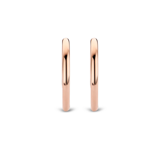 Ti Sento Rose Gold Classic Hoop Earrings, view 3
