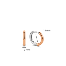 Load image into Gallery viewer, Small Silver Rose Gold plated Hoop Earrings
