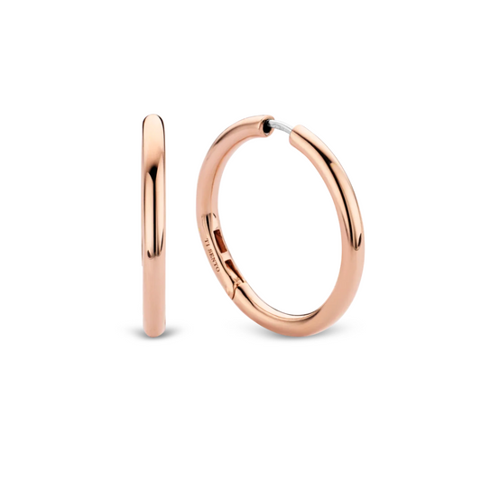 Ti Sento Rose Gold Classic Hoop Earrings
