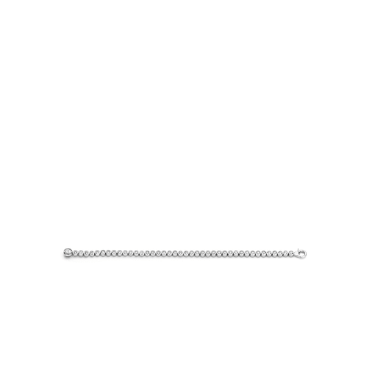 Ti Sento Rhodium plated Silver rubover set Tennis bracelet, view 2