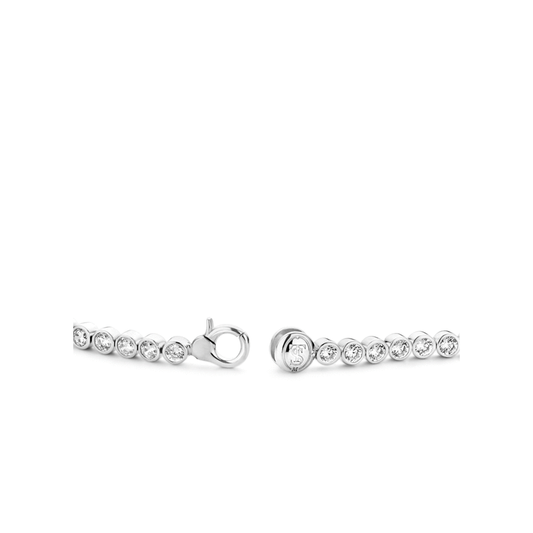 Ti Sento Rhodium plated Silver rubover set Tennis bracelet, view 3