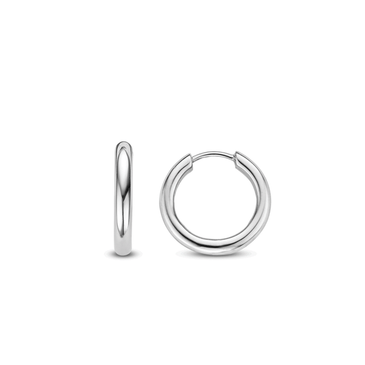 Ti Sento Silver Hoop Earrings, view 3