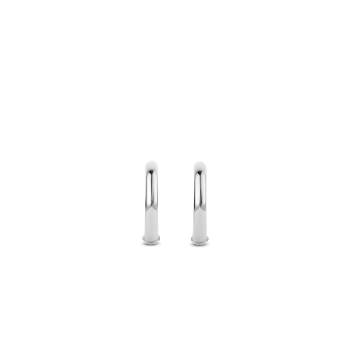 Ti Sento Skinny Silver Hoop Earrings, view 3