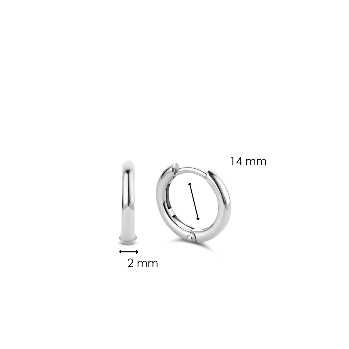 Ti Sento Skinny Silver Hoop Earrings, view 5