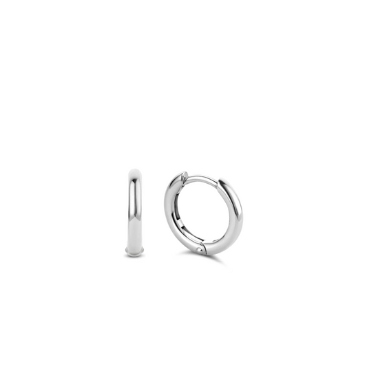 Ti Sento Skinny Silver Hoop Earrings