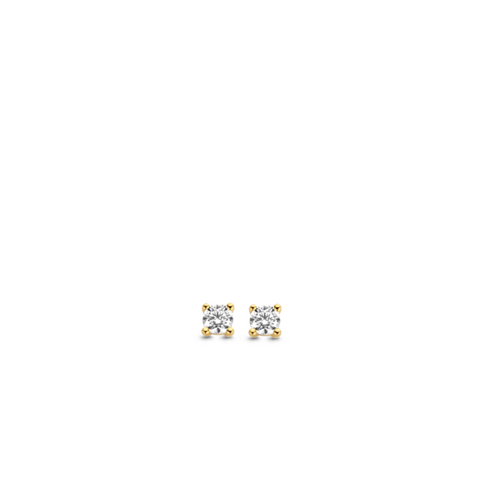 Ti Sento Silver Gold Plated Stud, view 2