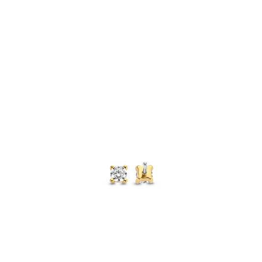Ti Sento Silver Gold Plated Stud, view 3