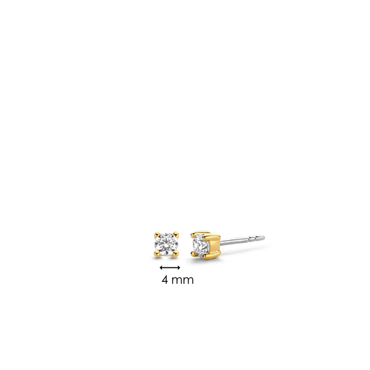 Ti Sento Silver Gold Plated Stud, view 4