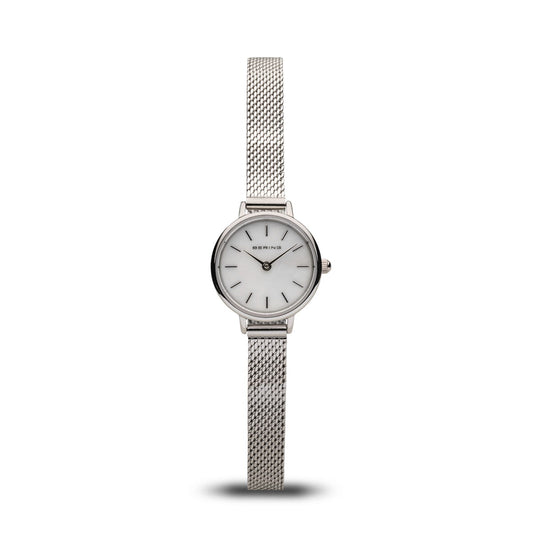 Bering Polished Silver Thin Strap Stainless Steel Ladies Watch