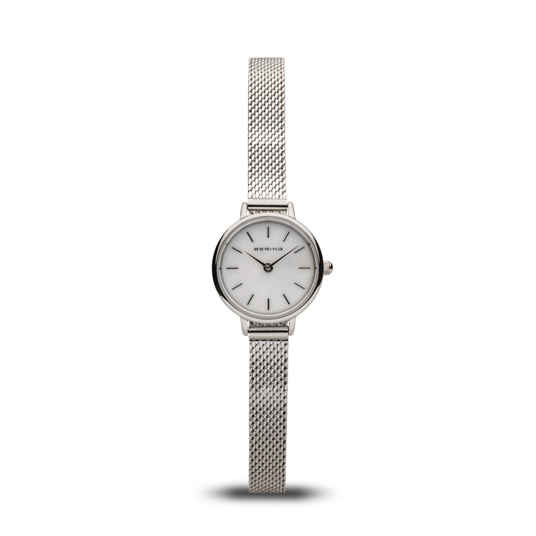 Bering Polished Silver Thin Strap Stainless Steel Ladies Watch